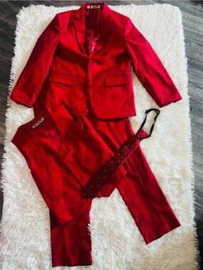 Boys Stacy Adams Vibrant Red Suit